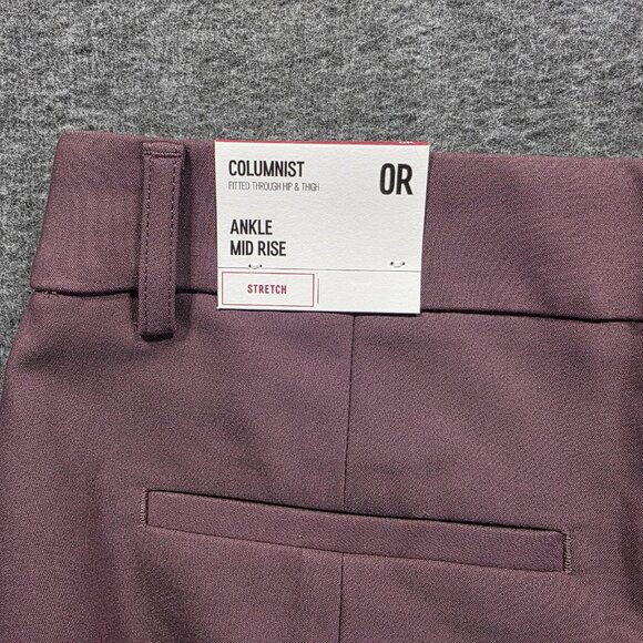 Express Columnist Pants Womens 0R Mauve Ankle Mid Rise Stretch Dress Trousers - Picture 3 of 11